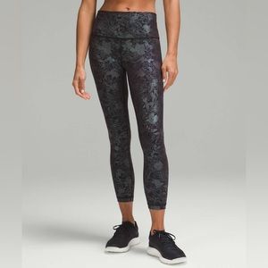 Wunder Under HighRise Tight 25” *Shine| Logo Flourish Black Iridescent Foil | 14